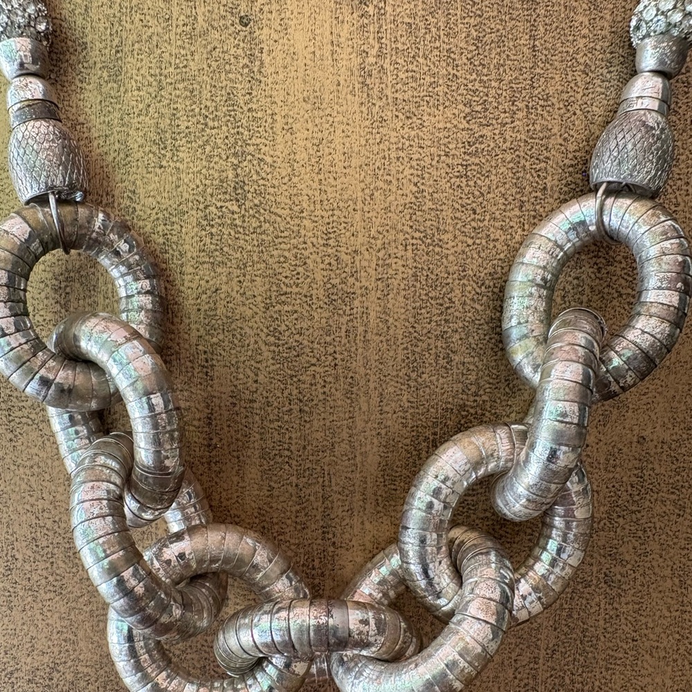 Chunky Silver Chain Necklace - Picture 7 of 8